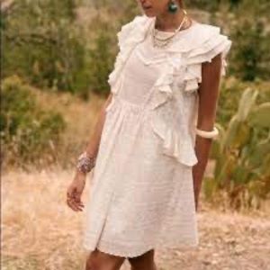 Sézane Alexane Eyelet Organic Dress PRISTINE NWOT EU 38 / US 6